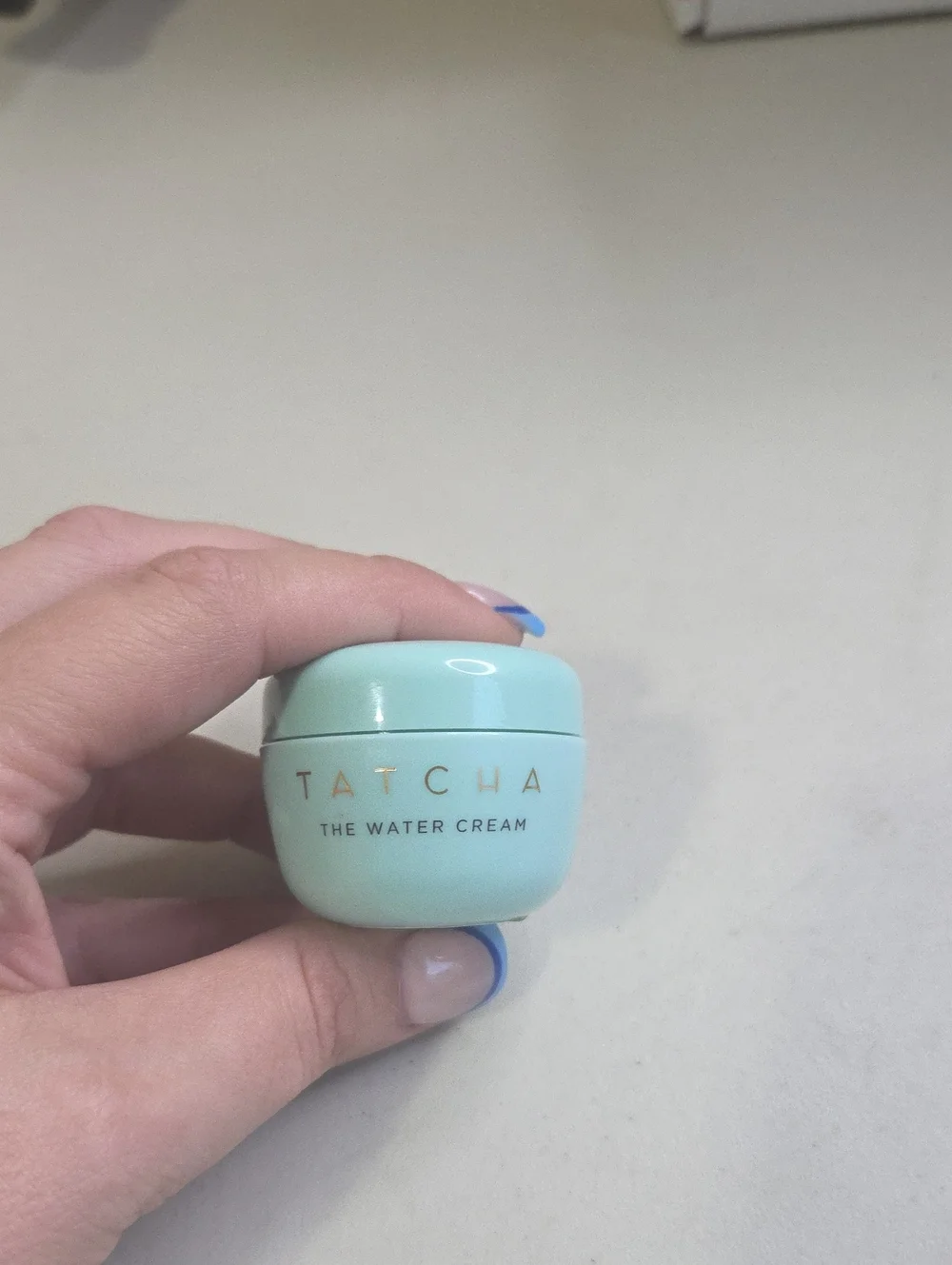Tatcha The Water Cream Mini - Aqua Jar with Gold Lettering